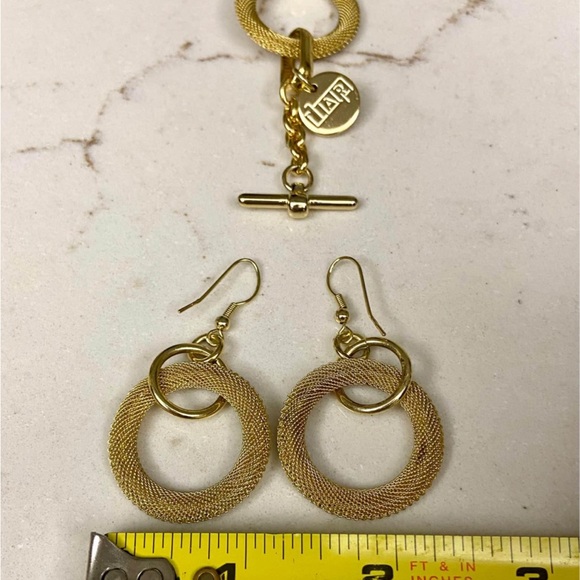 Elegant ITALY 18k Gold Plated Jewelry Necklace, Bracelet & Earrings Set Vintage - Picture 6 of 8